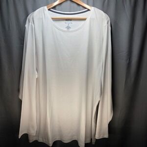 Croft & Barrow | Classic Tee | Long Sleeve Top | 3X | White | NwoT Crew Neck